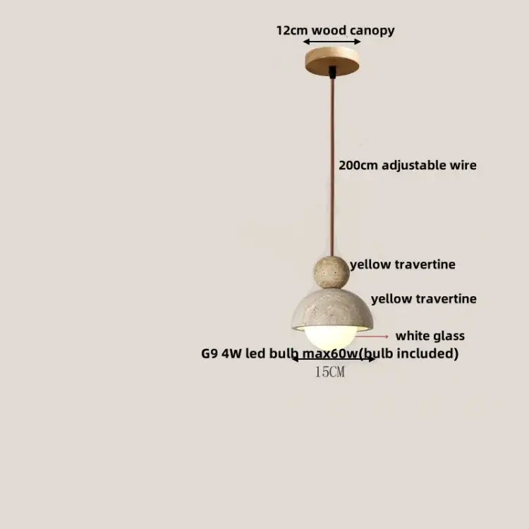 Modern beige concrete led pendant light for dining room
