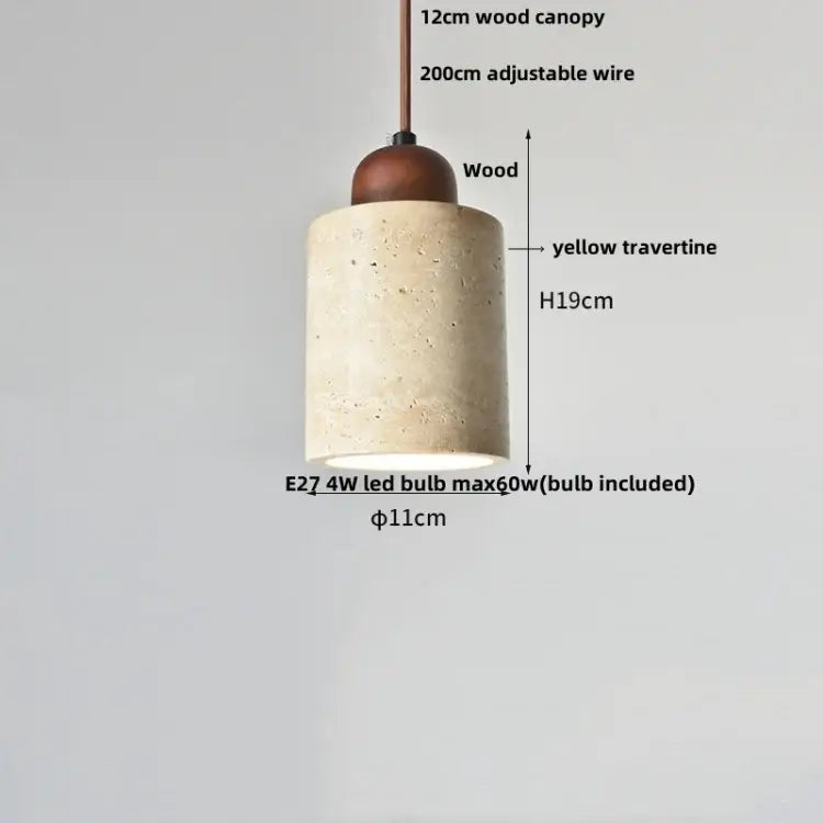 Modern travertine and wood led pendant lights bar kitchen decor