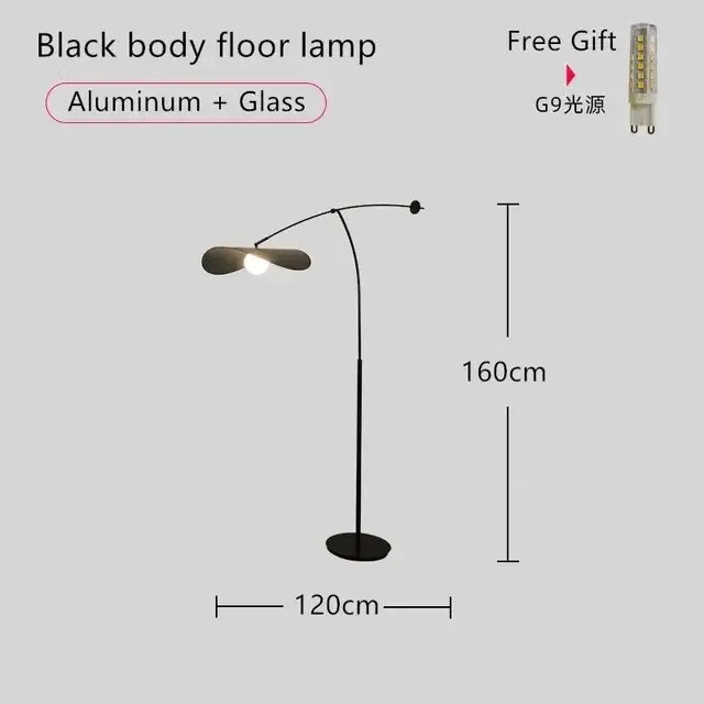 Modern black & gold led pendant lights living room leaf hanging lamp