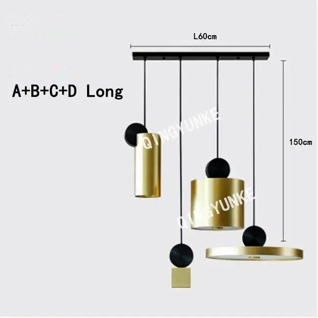 Modern brass and black decorbites led pendant light for kitchen