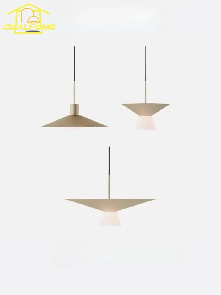 Modern minimalist off white and gold led pendant light dining room
