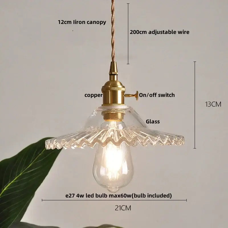 Modern leaf green glass and walnut led pendant light dining room