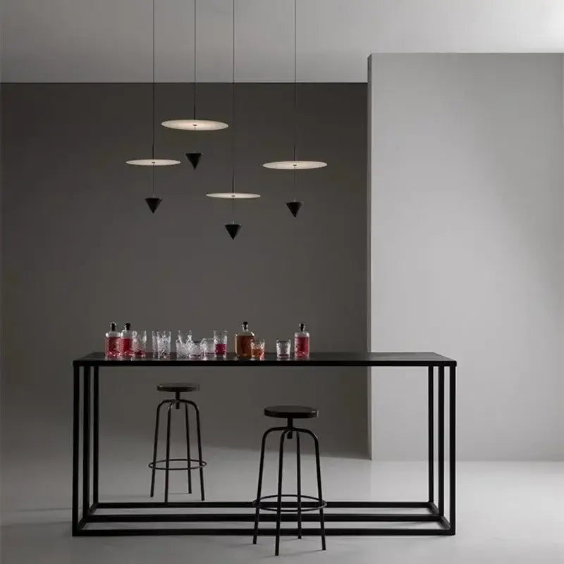 Modern matte black and white led pendant lights dining room fixture