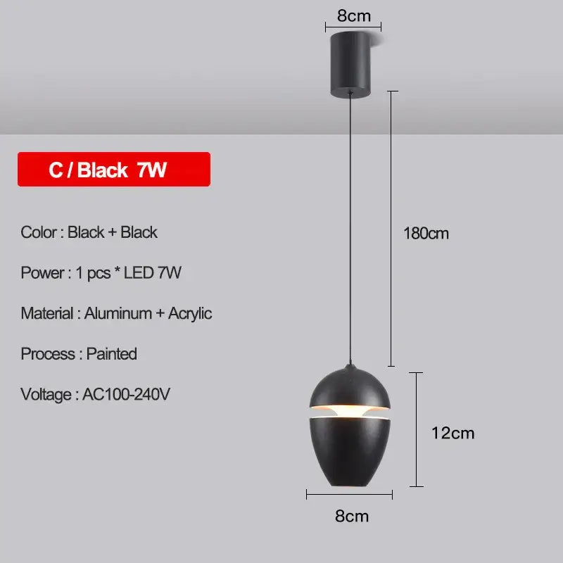 Modern metallic teardrop decorbites led pendant kitchen light