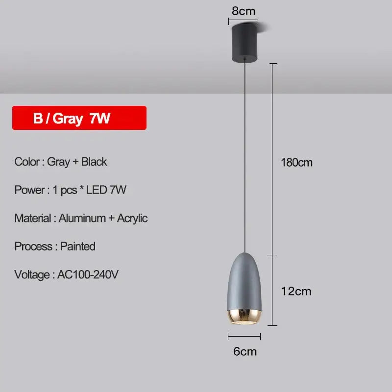 Modern metallic teardrop decorbites led pendant kitchen light