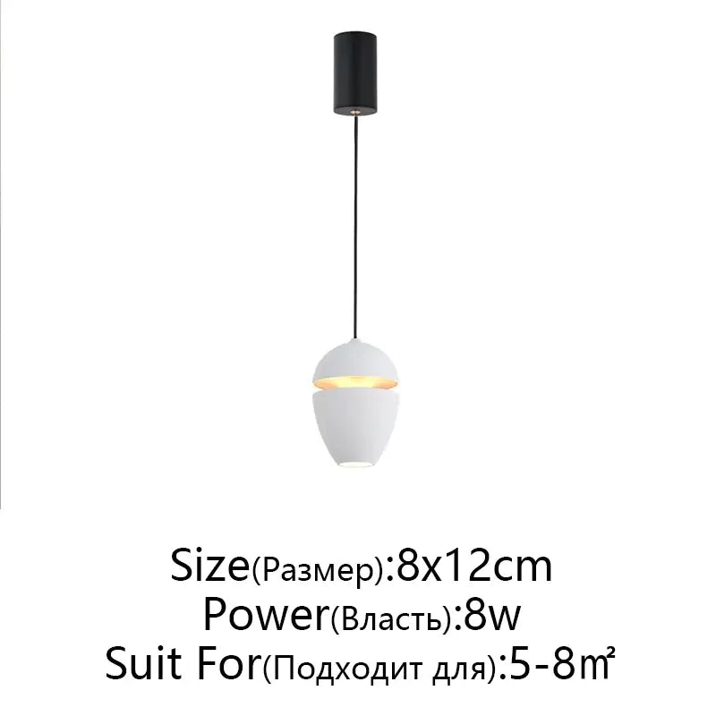 Minimalist white ceramic teardrop led pendant light for bedroom