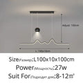Modern wave white led pendant light dining room with sphere bulb