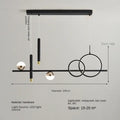 Modern black & gold geometric led pendant lights kitchen chandelier