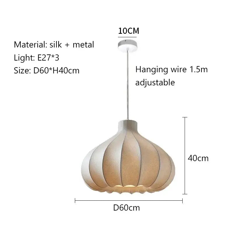 Retro pleated soft white led pendant lights for living room warm glow