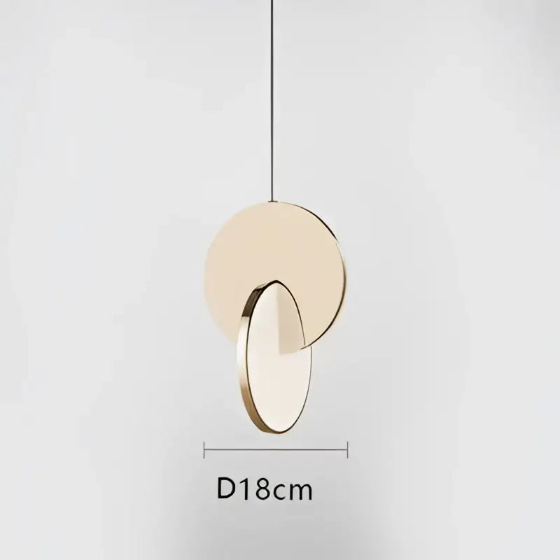 Modern gold led pendant ring light for dining room