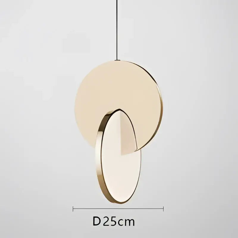 Modern gold led pendant ring light for dining room