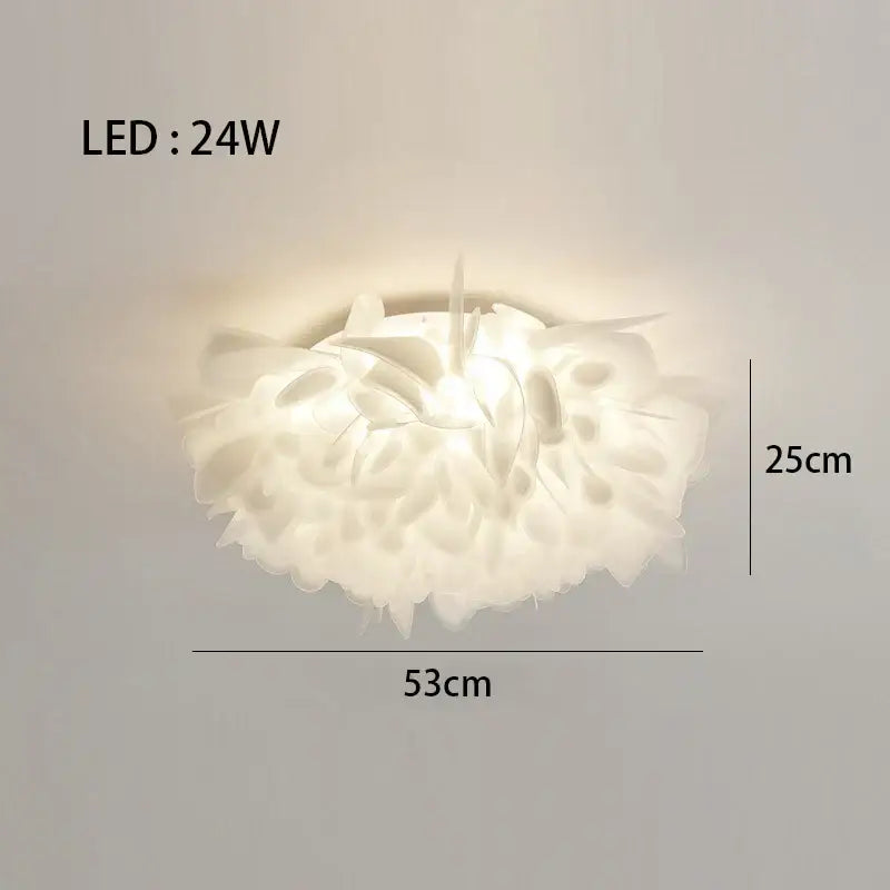 White fluffy cloud led petal ceiling chandelier bedroom light