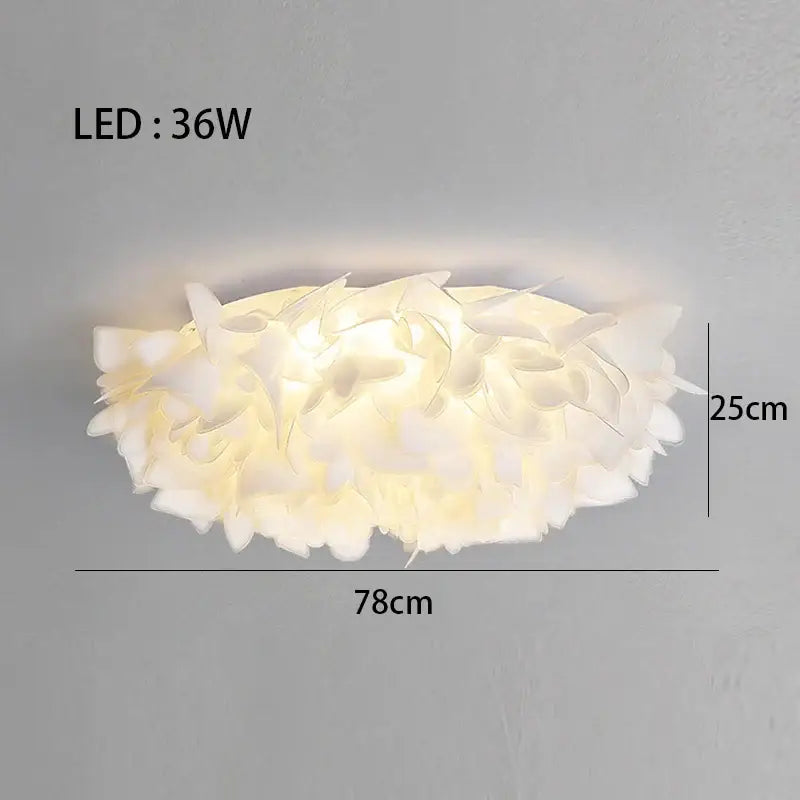 White fluffy cloud led petal ceiling chandelier bedroom light