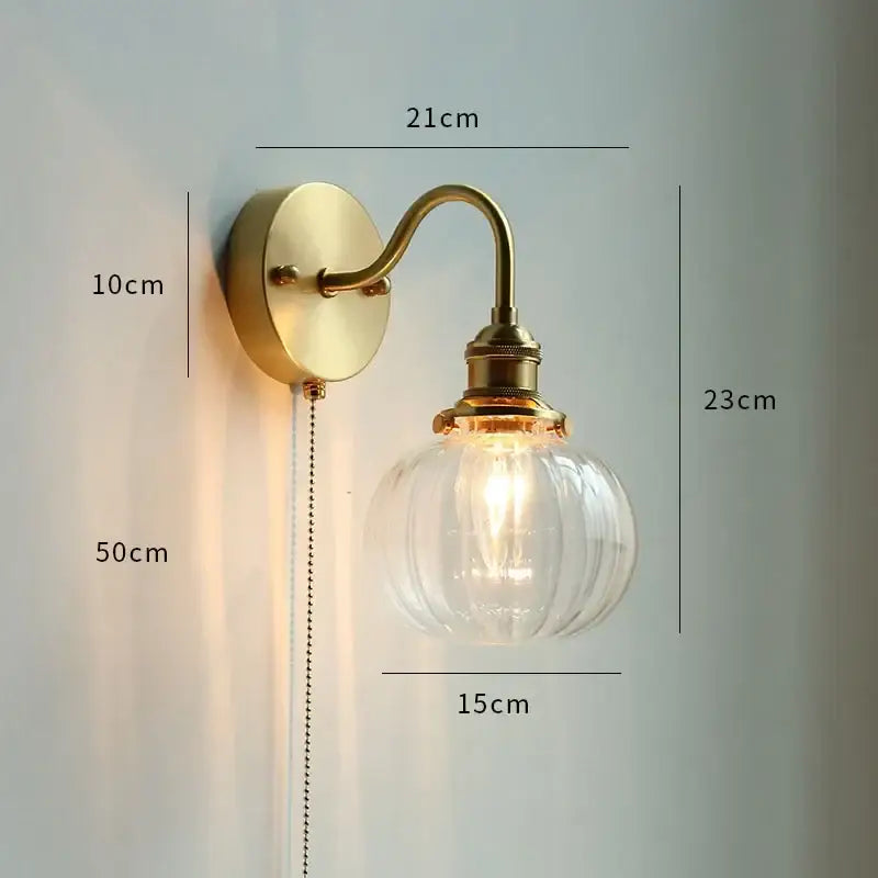 Pink cherry blossom led petal wall sconce bedroom pull chain light