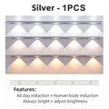 Ultra thin silver motion sensor cabinet light kitchen led strip