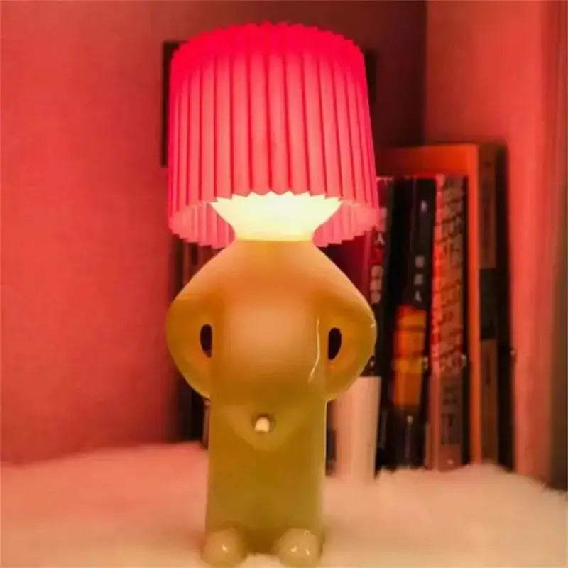 Yellow and red led pleats table lamp bedroom night light