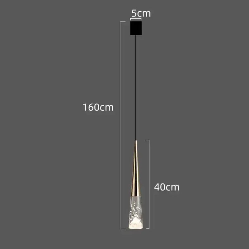 Modern black and clear led rain drop chandelier – staircase pendant light