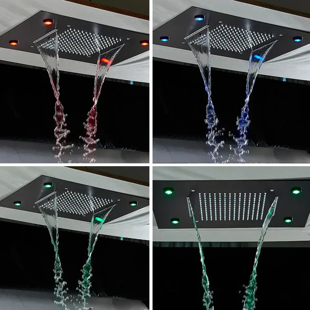 Modern led rainfall shower head – bathroom color changing rain shower