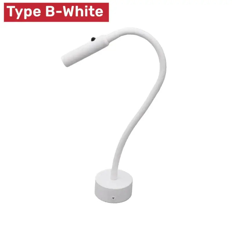 Flexible black & white led reading wall lamp for bedroom study