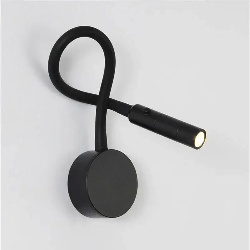 Flexible black & white led reading wall lamp for bedroom study