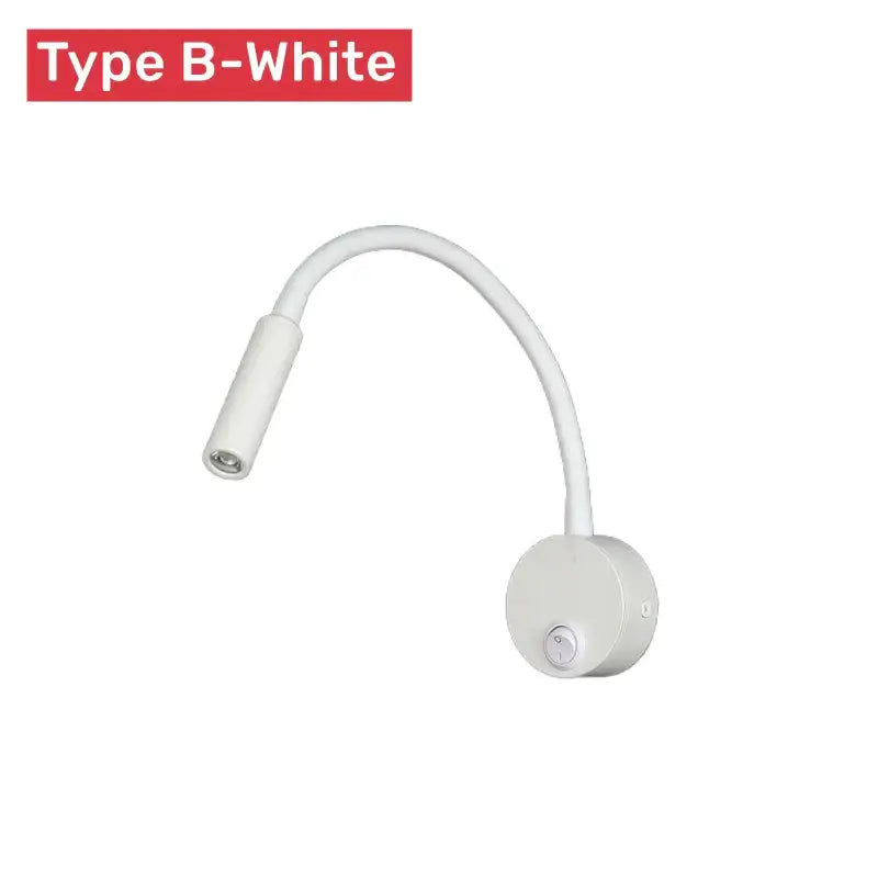 Flexible black & white led reading wall lamp for bedroom study