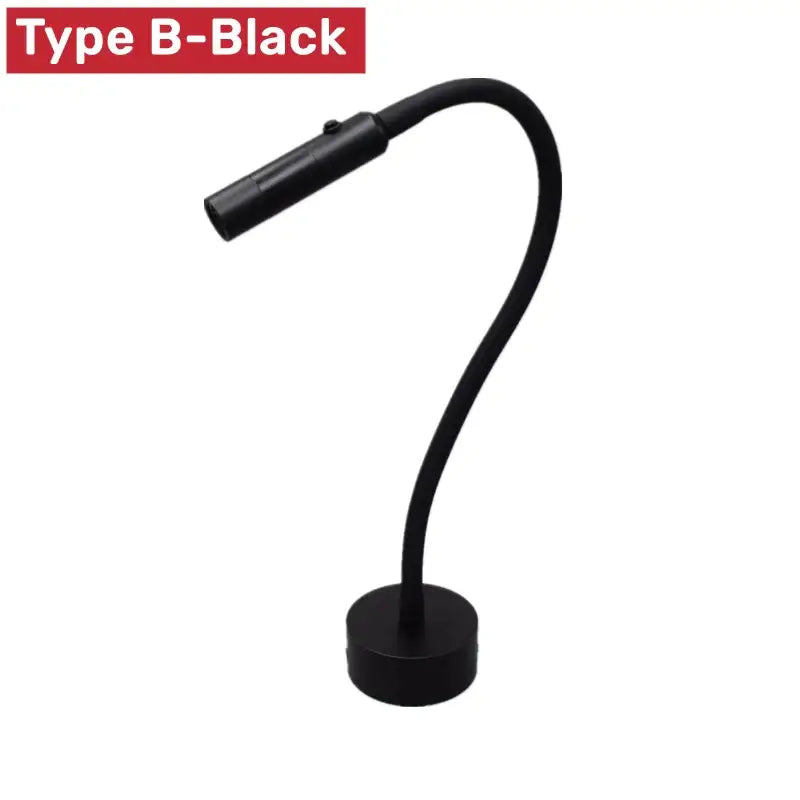 Flexible black & white led reading wall lamp for bedroom study