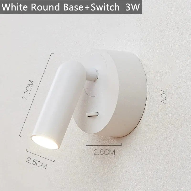 Modern white led reading wall lamp bedroom sconce