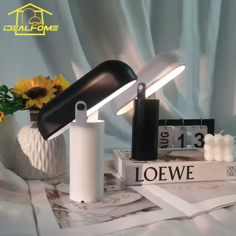 Modern burgundy led rechargeable table lamp for bedroom