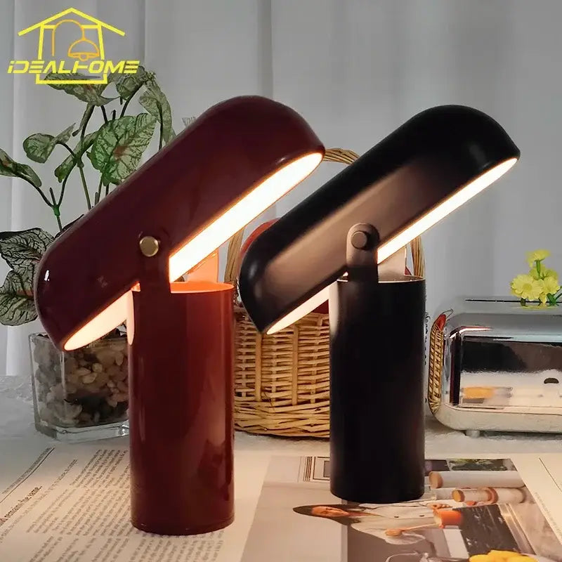 Modern burgundy led rechargeable table lamp for bedroom