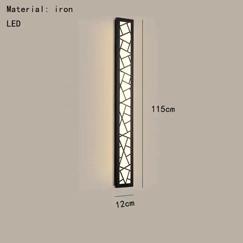 Modern black led rectangle wall lamp parlor room sconce
