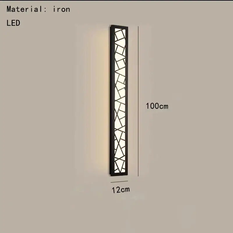 Modern black led rectangle wall lamp parlor room sconce