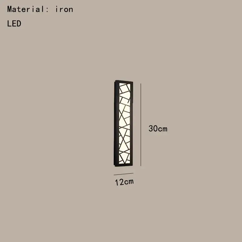 Modern black led rectangle wall lamp parlor room sconce