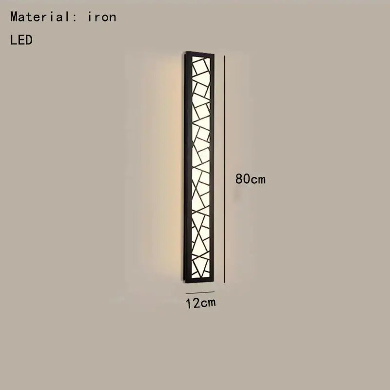 Modern black led rectangle wall lamp parlor room sconce