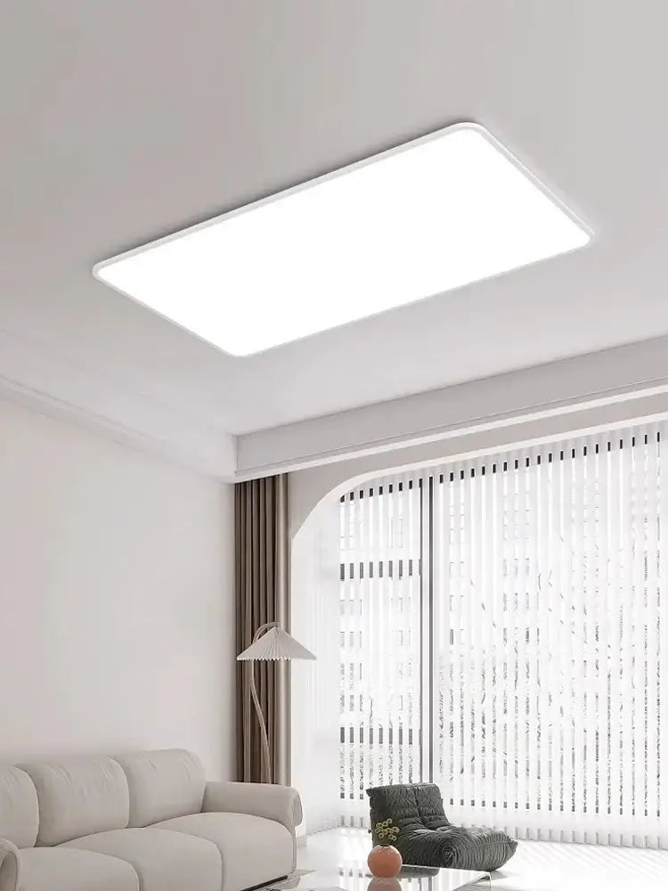 Modern minimalist white rectangular ceiling light for living room