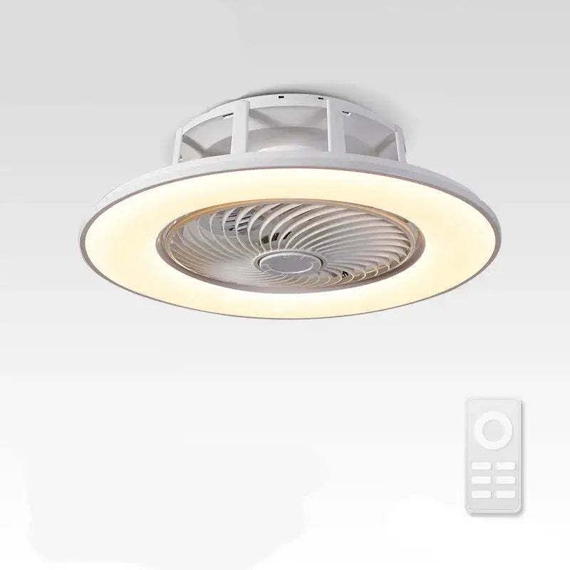 Modern black & white led remote control ceiling fan bedroom
