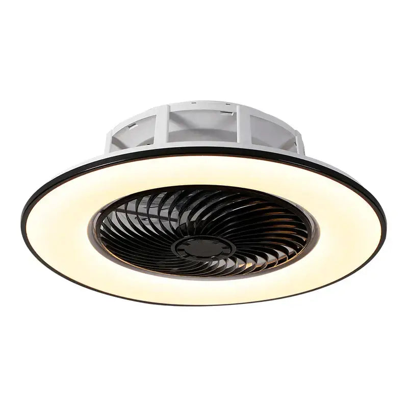 Modern black & white led remote control ceiling fan bedroom