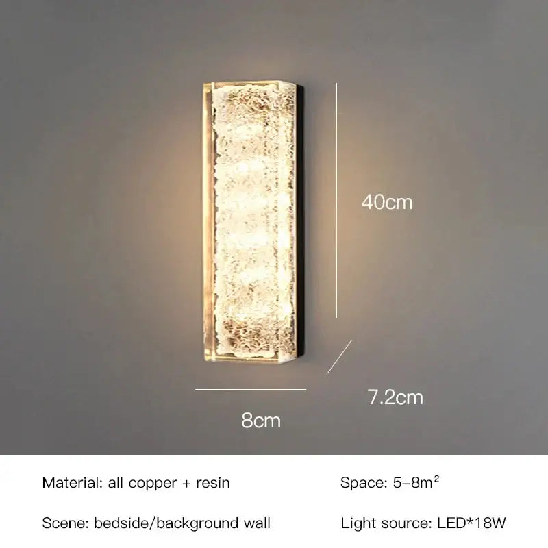 Modern gold textured resin wall lamp living room light