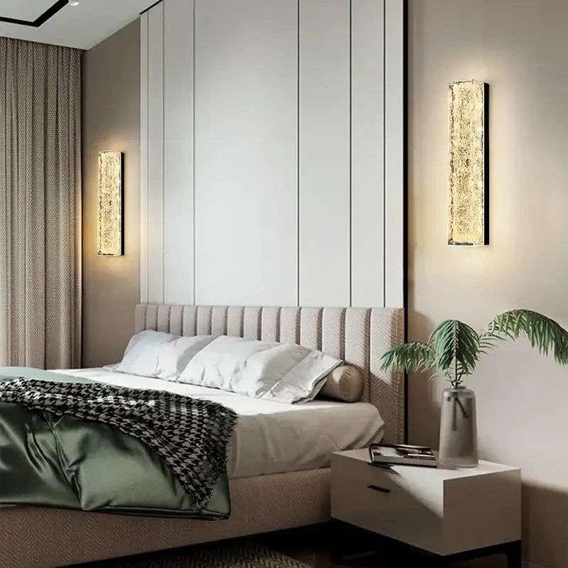 Modern gold textured resin wall lamp living room light