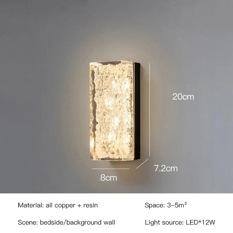 Modern gold textured resin wall lamp living room light