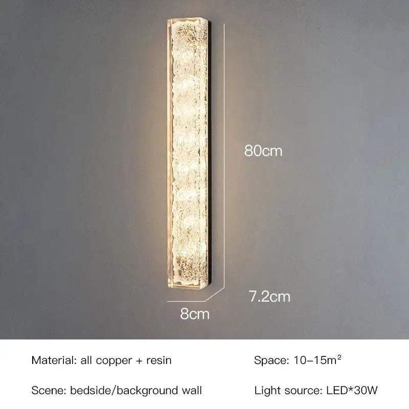Modern gold textured resin wall lamp living room light