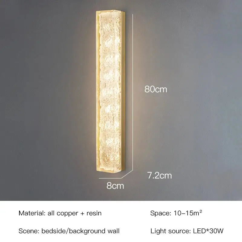 Modern gold textured resin wall lamp living room light