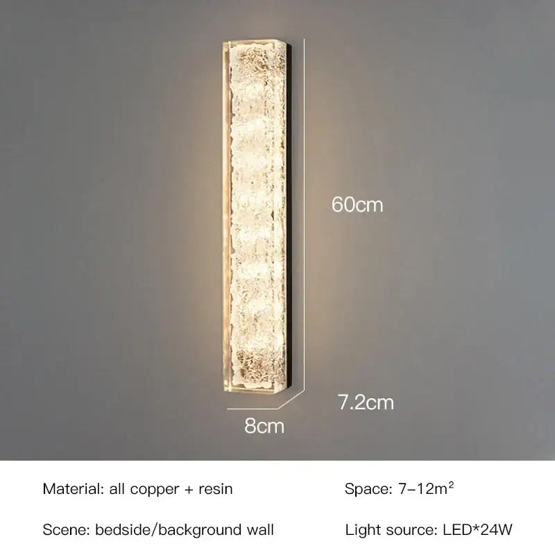 Modern gold textured resin wall lamp living room light