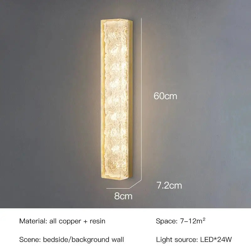 Modern gold textured resin wall lamp living room light