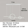 Modern minimalist black led restaurant chandelier dining room light