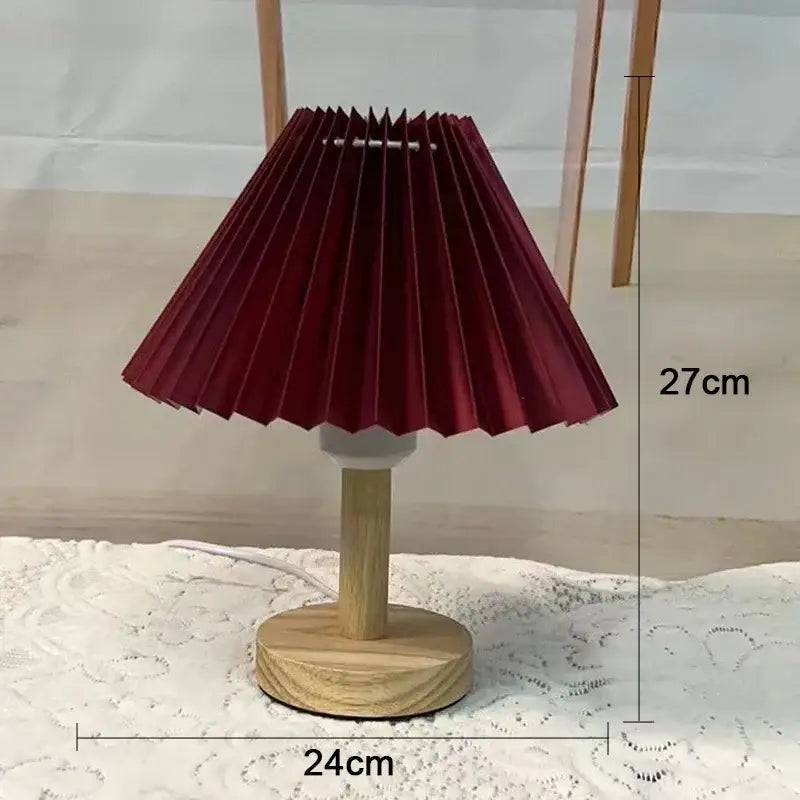 Retro pleated off-white table lamp set of 2 bedroom led light