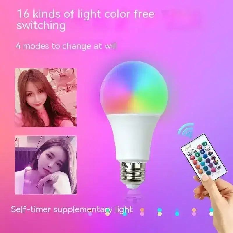 Dimmable led rgb smart bulb with remote – bedroom mood light