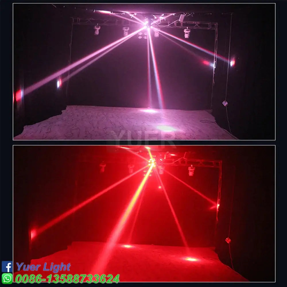 Black led rgbw moving head light six spotlight party room stage lamp