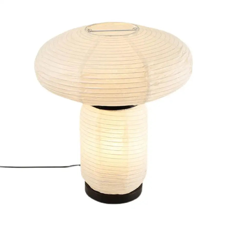 Modern mushroom ribbed paper table lamp bedroom warm light