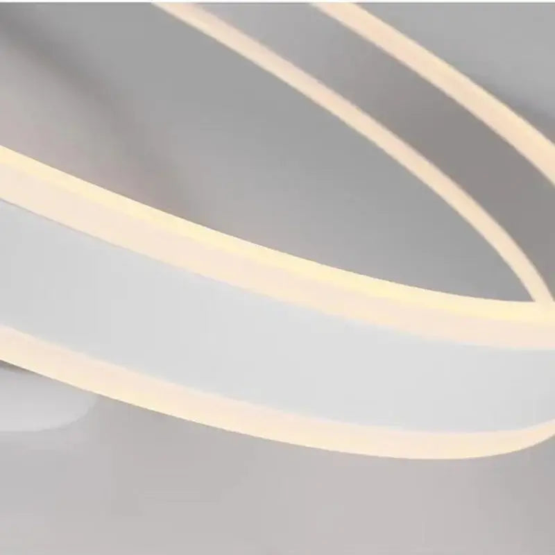 Modern black & white led ring chandelier for dining room