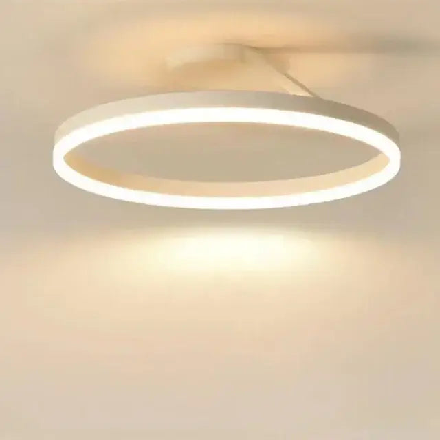 Modern black & white led ring chandelier for dining room